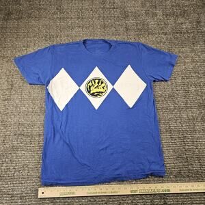 Mighty Morphin' Power Rangers Blue Ranger Men's LARGE L T-Shirt EUC